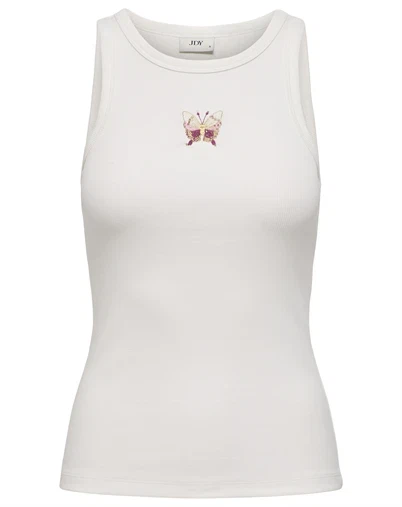 JDY - JDYTulle Life Tank Top - Cloud Dancer